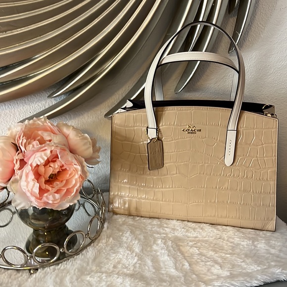 COACH Charlie Carryall Croc Colorblock Beechwood - Picture 3 of 11